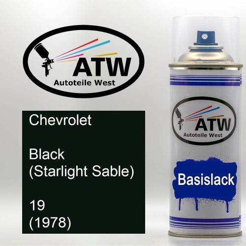 Chevrolet, Black (Starlight Sable), 19 (1978): 400ml Sprühdose, von ATW Autoteile West.